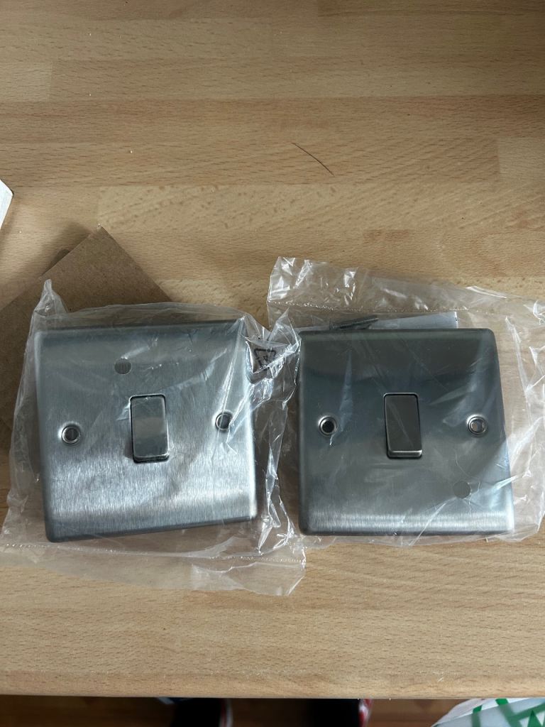 Nexus brushed steel light switch