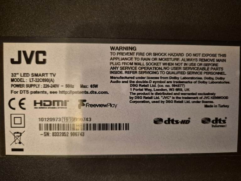 JVC 32" TV