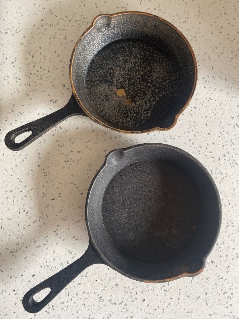 Pair of Cast Iron Frying Pans – Well Used