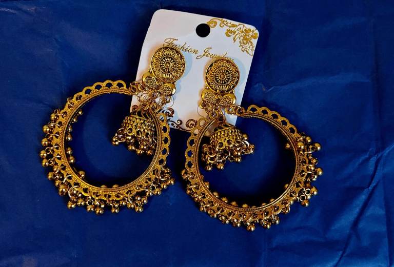 Jhumka earrings - Artificial (not real gold)