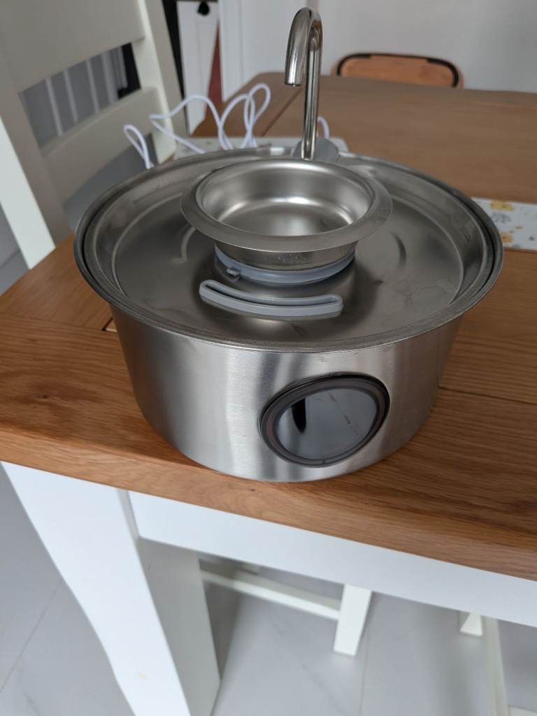 Kittyspout Automatic Pet Water Fountain 3.2L Stainless Steel Silver