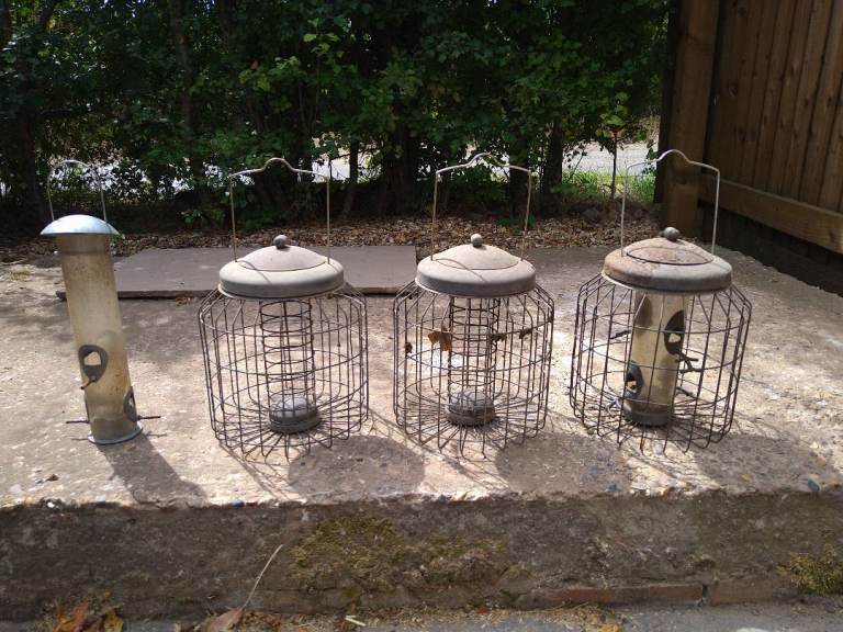 Used Garden Bird Feeders - Set of 4 (FREE)