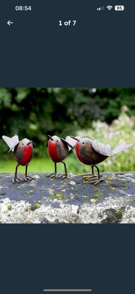 image for ❤️🐦‍⬛ Cheery little metal robin to perch on your winter twigs and branches £6 each