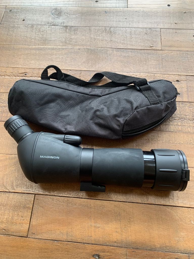Spotting scope in carry case. 