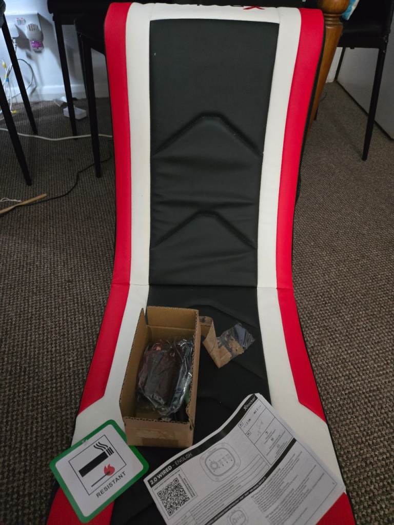 X Rocker Gaming Chair with Speakers – Red & Black