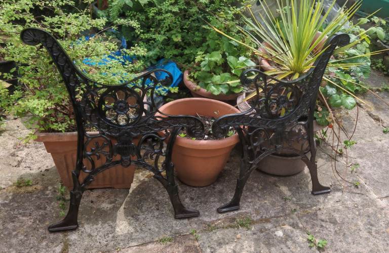Pair Sturdy Cast Iron DIY Bench Ends 