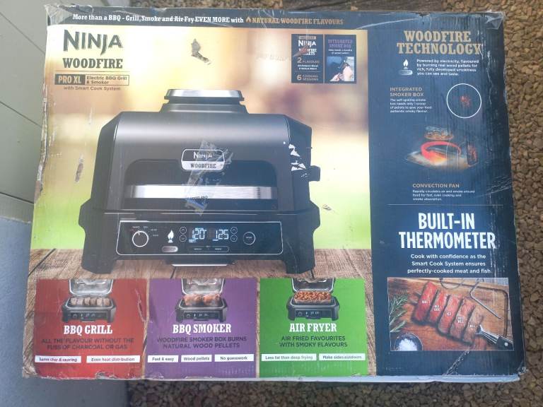NEW NINJA WOODFIRE PRO XL ELECTRIC BBQ GRILL & SMOKER