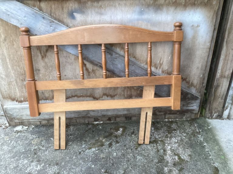 Traditional Single Bed Headboard in Pine, Used Condition