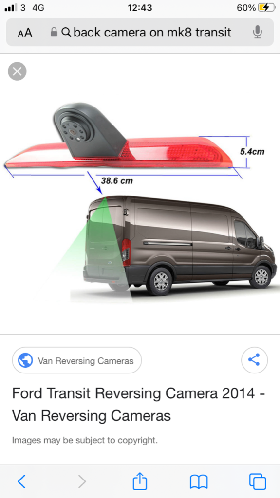 Transit mk8 back camera 