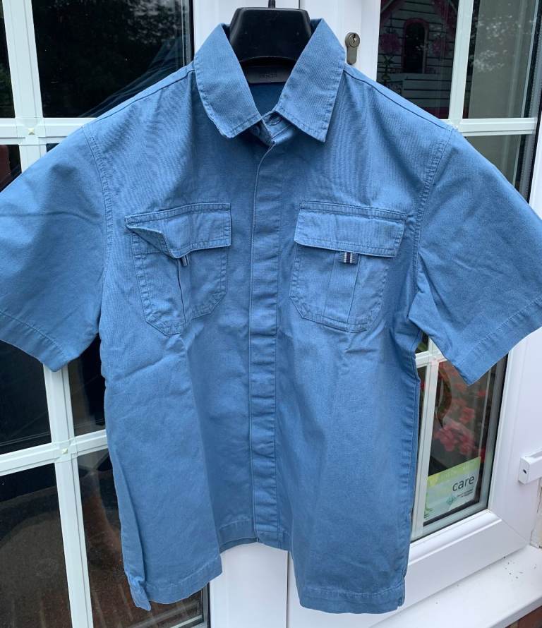 BOY's BLUE SHORT SLEEVE COTTON SHIRT – AGE 10