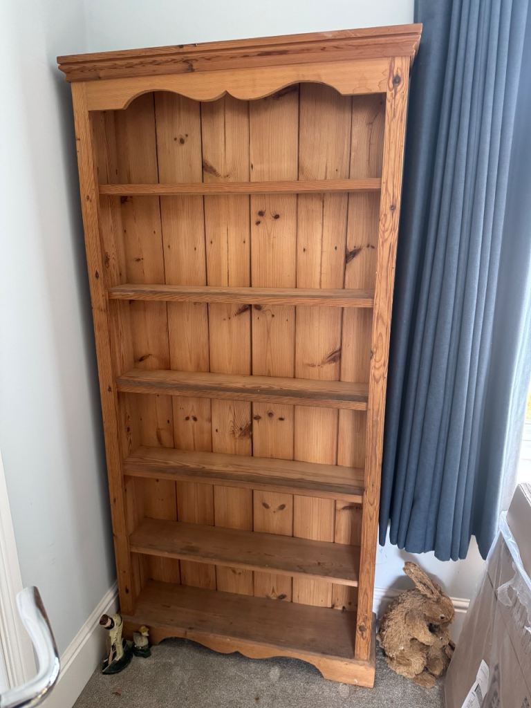 3 vintage solid wood bookshelves