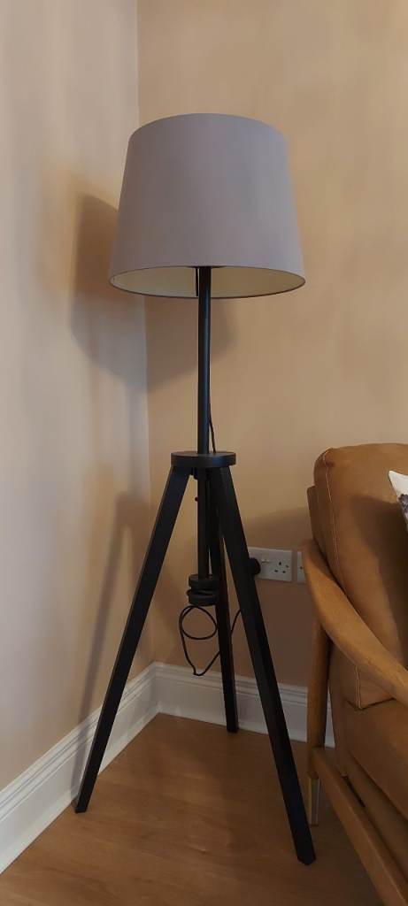 Ikea Lauters floor lamp with grey shade