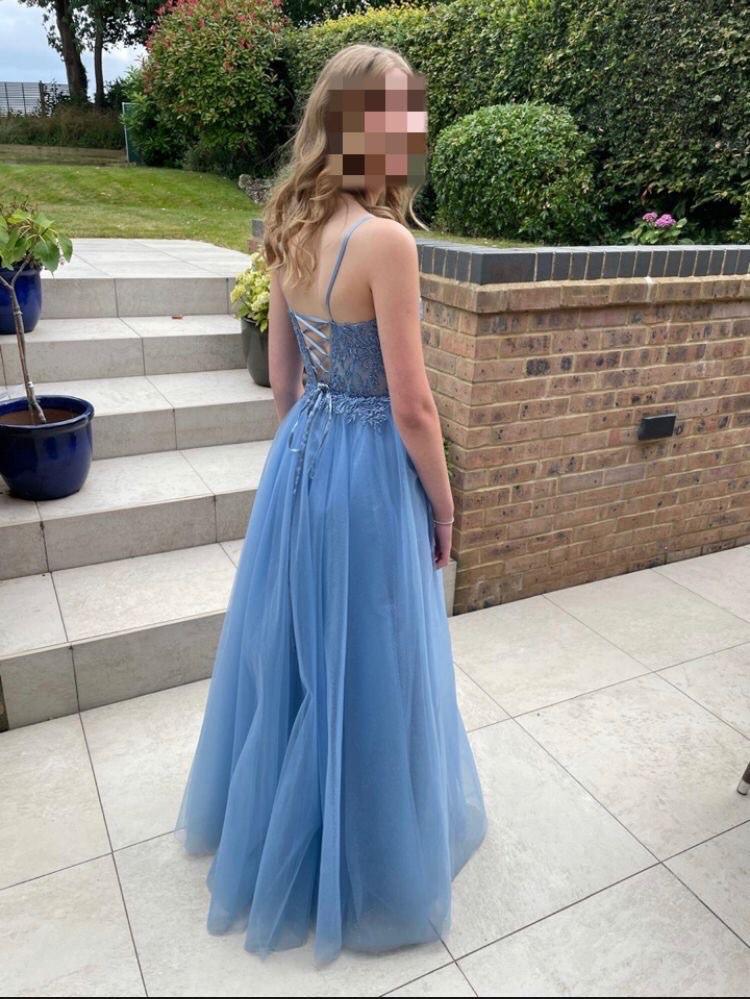 Tiffany’s Brontë Prom dress, colour periwinkle