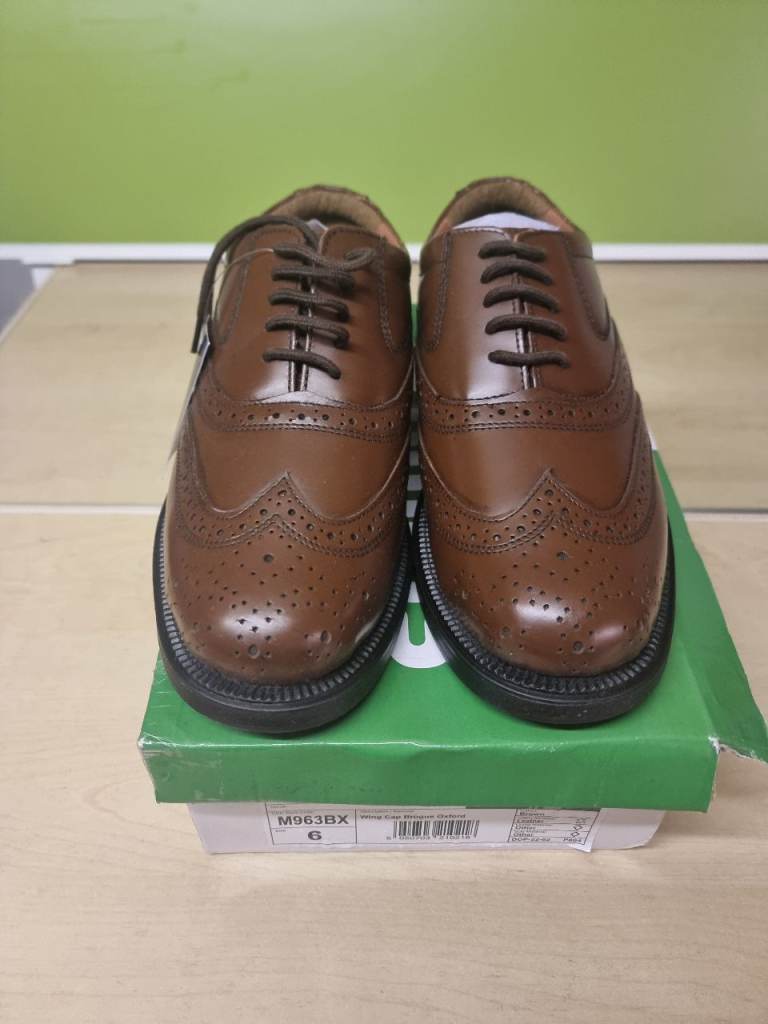 Mens Scimitar Brown Leather Brogues UK6 boxed Brand New 