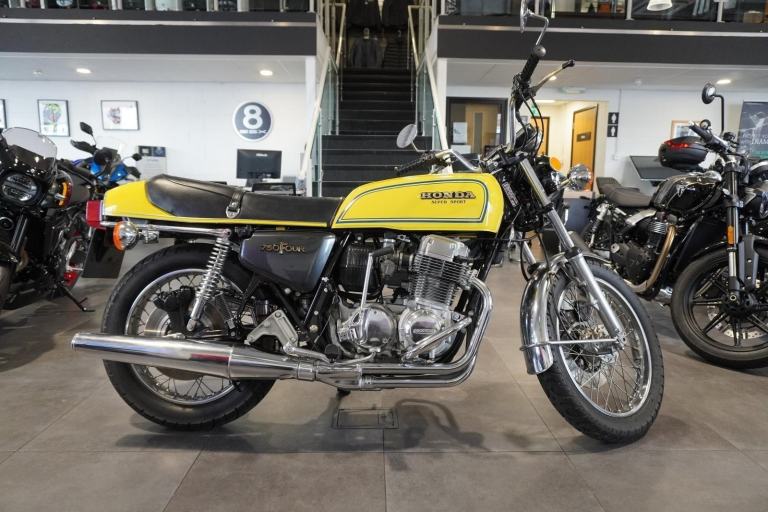 Honda CB750, 1976, Yellow with just 5766miles Only £4249. 