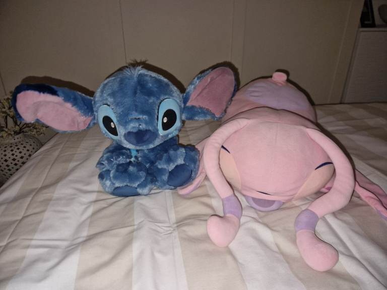 2 large disney Stitch and Angel soft toys