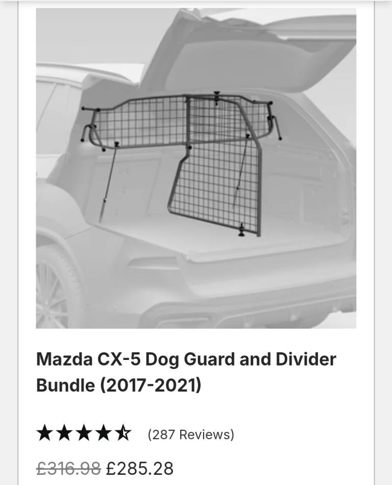 Mazda CX5 dog guard and separator 
