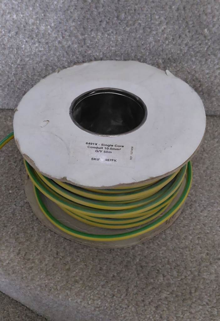 10mm green & yellow earth cable - part drum