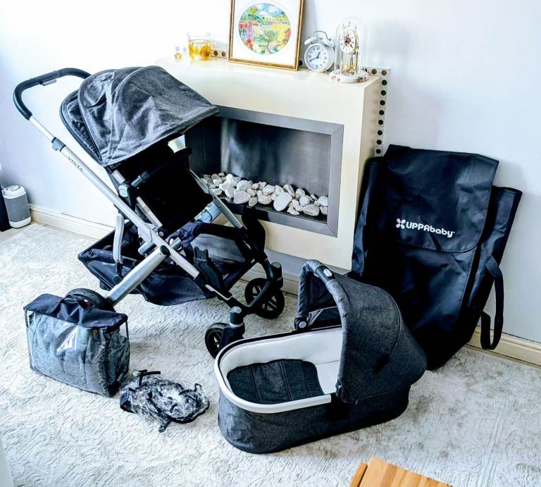 Uppababy VISTA V2 Pushchair Pram Grey + Adapters + Raincover + Footmuff DELIVERY