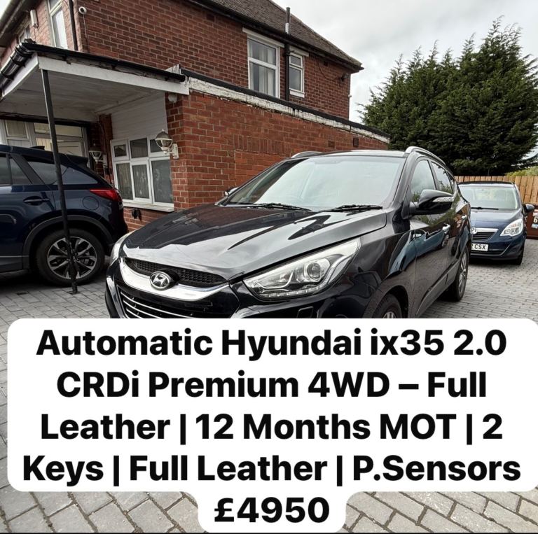 Hyundai ix35 2.0 CRDi Premium 4WD Auto – Full Leather | 12 Months MOT | 105K | 2 Keys | Full Leather