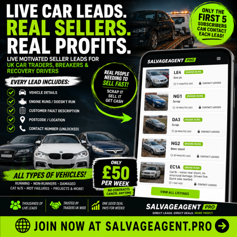 LIVE CARS LEADS FOR TRADERS / RECOVERY DRIVERS