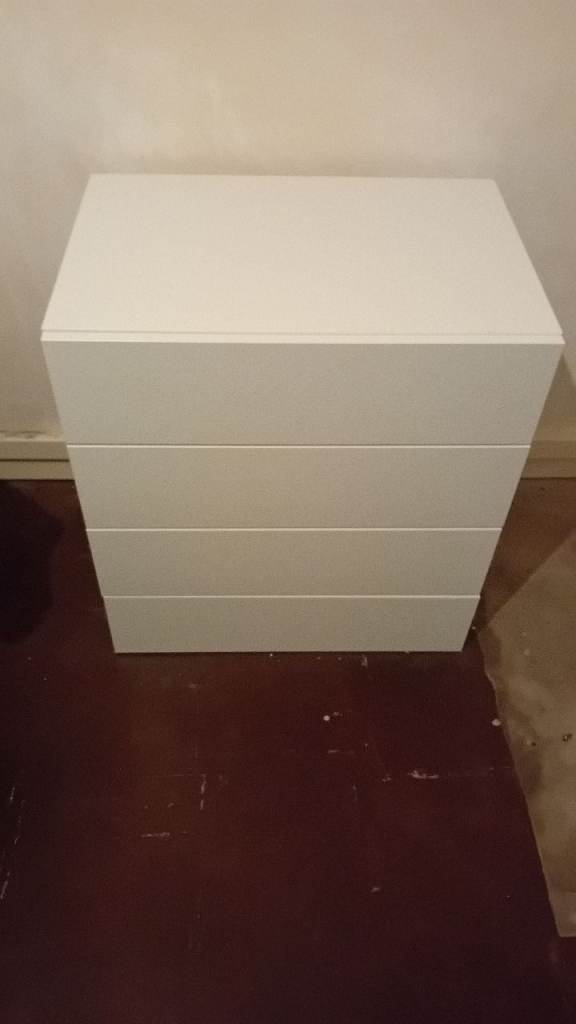 image for Modern White 4-Drawer Chest – Minimalist Storage Unit