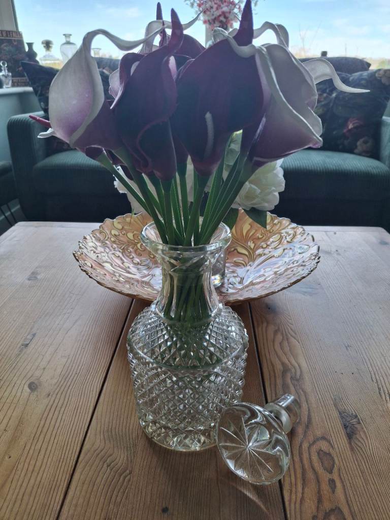 Large Clear Glass Decanter broken