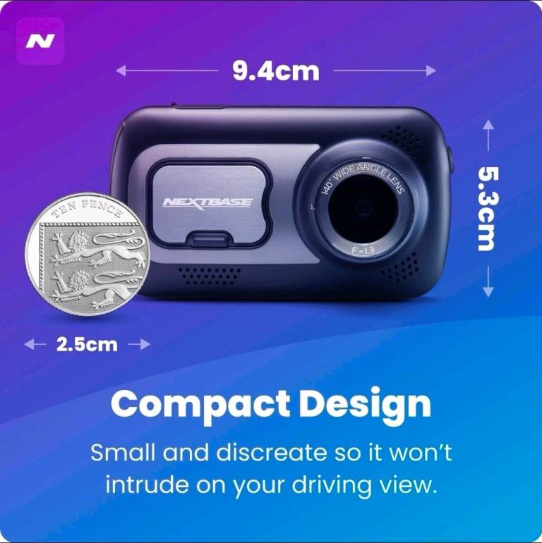 Nextbase 522GW Dash Cam 2K, 1440p/30fps, GPS. 