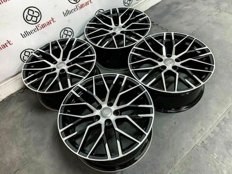 BRAND NEW 19" 20" 21" 22" AUDI R8 STYLE ALLOY WHEELS - GLOSS BLACK DIAMOND CUT
