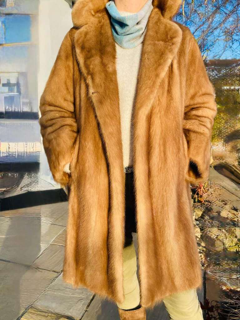 genuine mink fur coat with silk lining