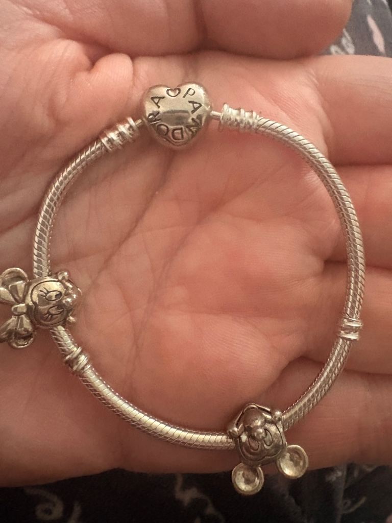  Pandora bracelet with 2 charms 