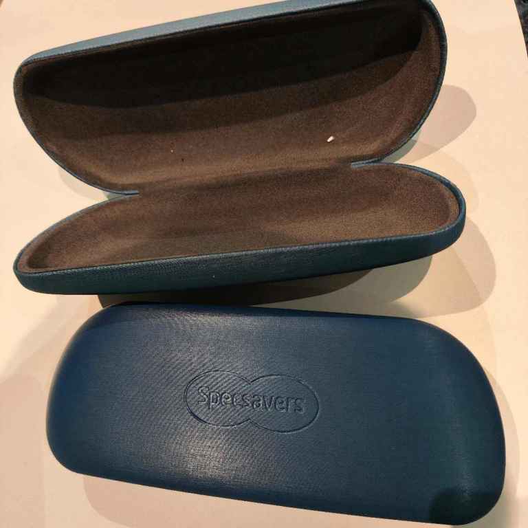 Specsavers Blue glasses case hard shell Snap Shut