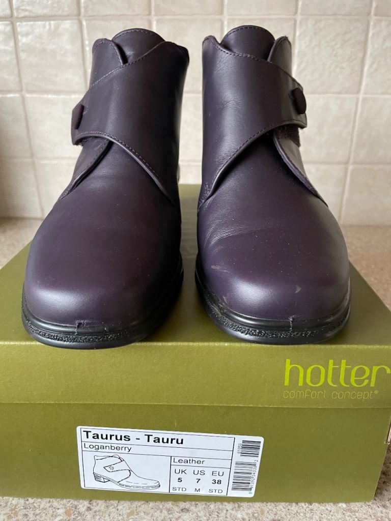 Hotter Ladies Leather Ankle Boots Size 5