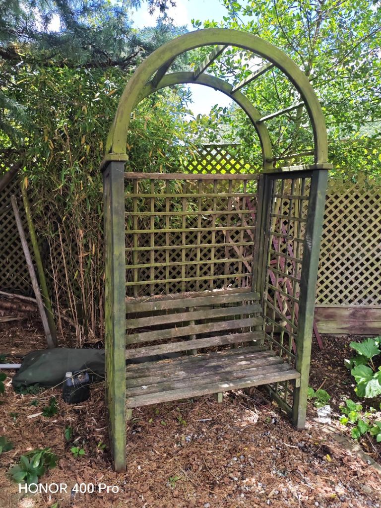 Garden Bench and arbour