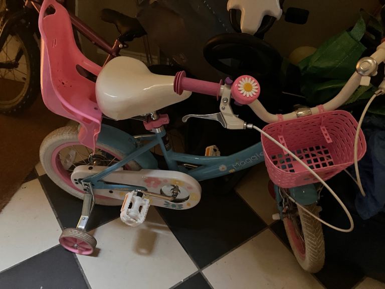 Kids Bike with Stabilisers and Doll Seat – Good Condition