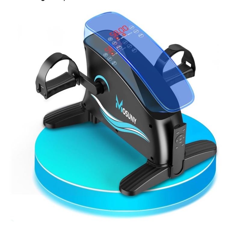 Electric Pedal Exerciser, Dual-Mode Mini Exercise Bike 15 Adjustable Speed 