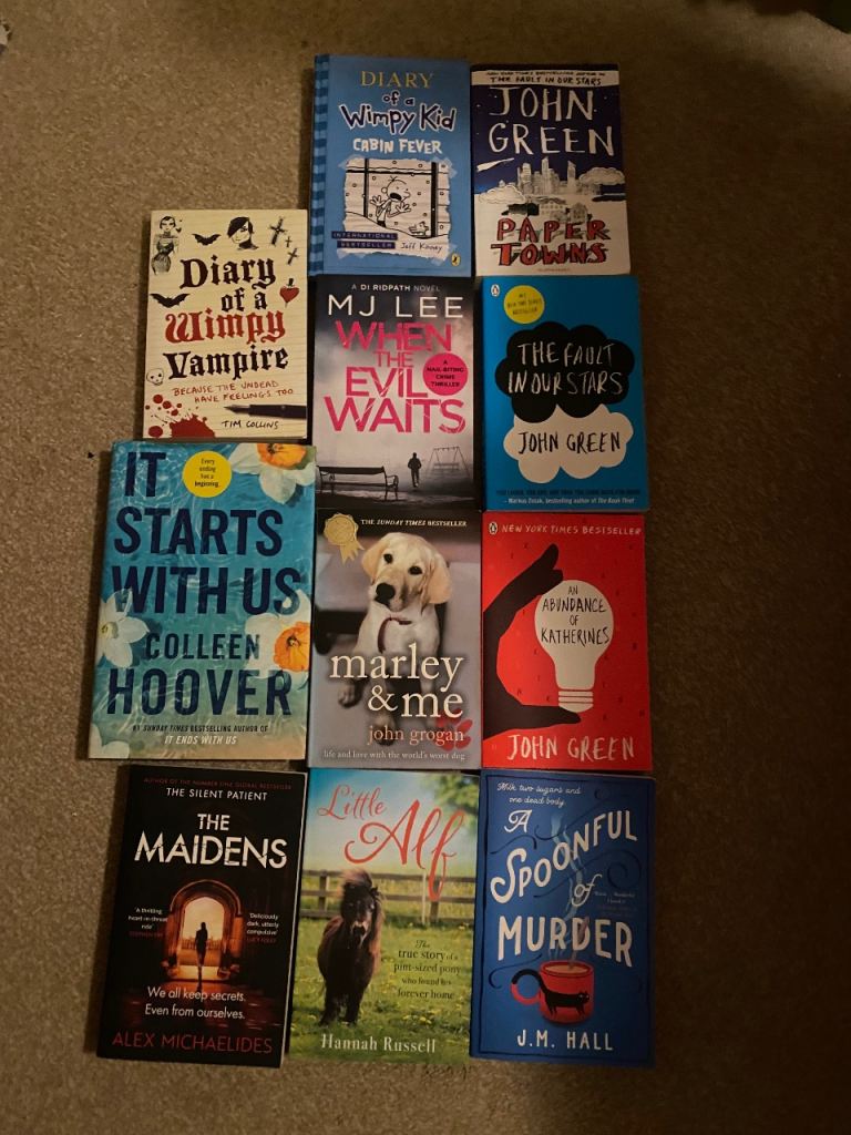 15 Fictional Books ( sold altogether or individually)