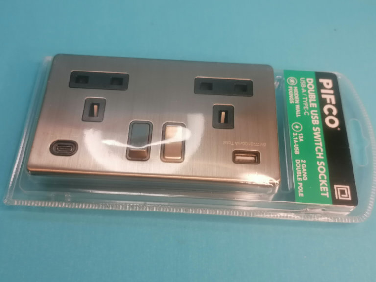 Double USB switch socket. Brand new.