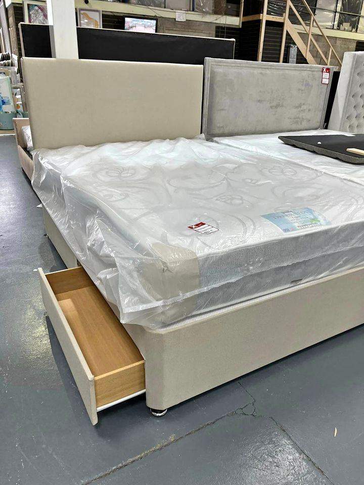 BEST VALUE == Double Divan Storage Bed With Mattress | Sale Now On ::