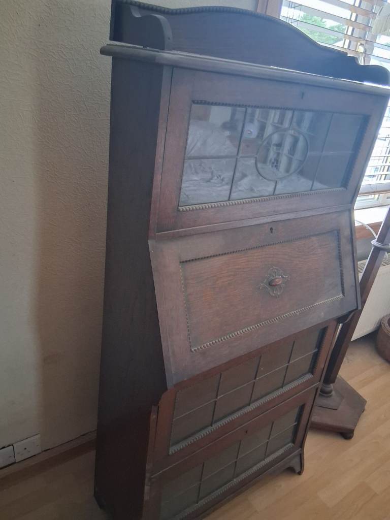 Vintage tall slim writing bureau