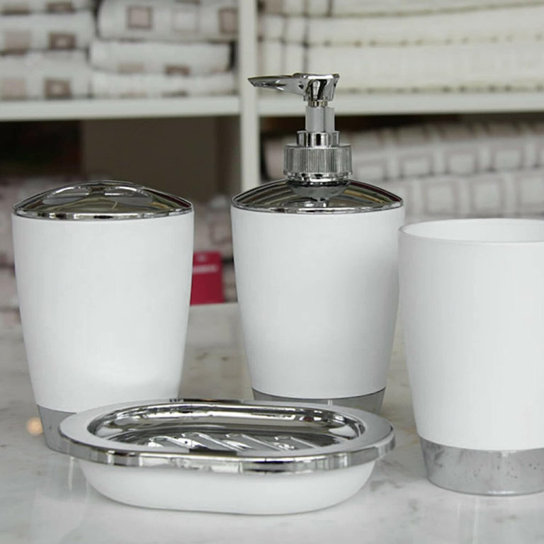 6 Pieces Bathroom Accessories Set-Bathroom Bin,Toilet Brush Set with W