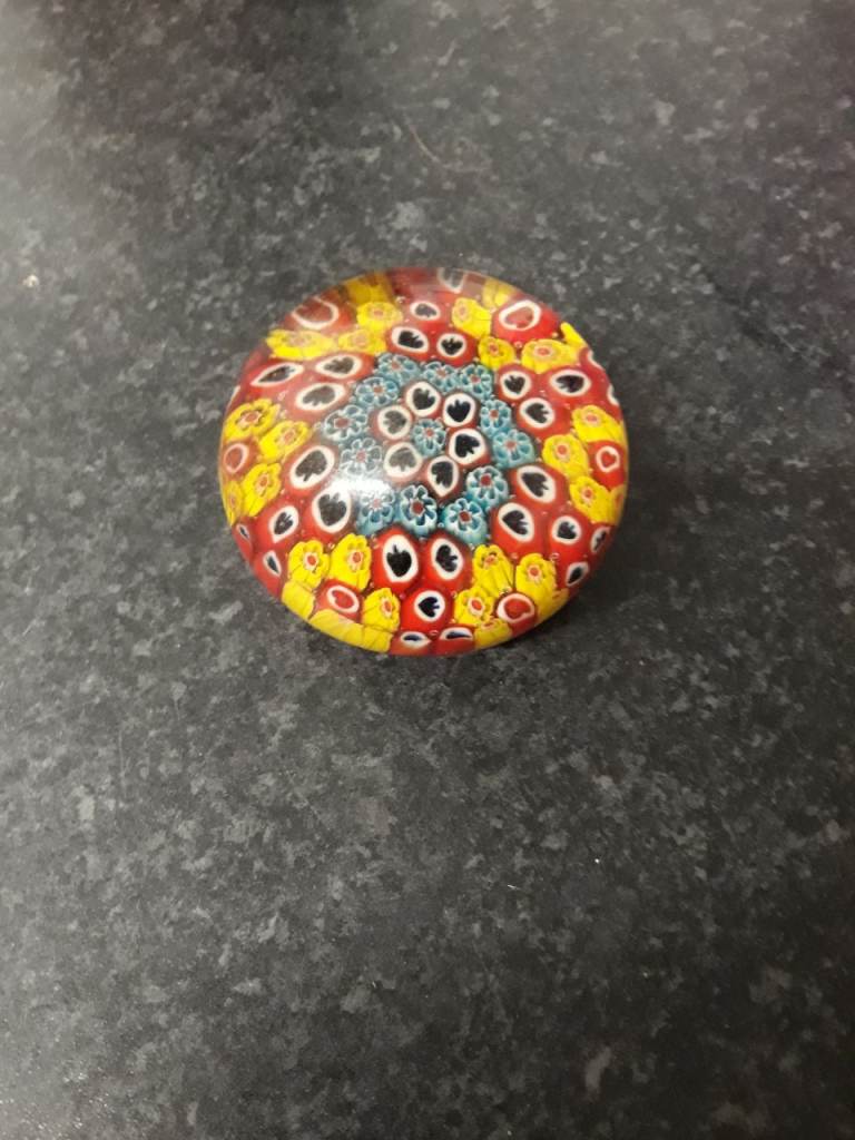 Vintage Millefiori Glass Paperweight - Multicoloured