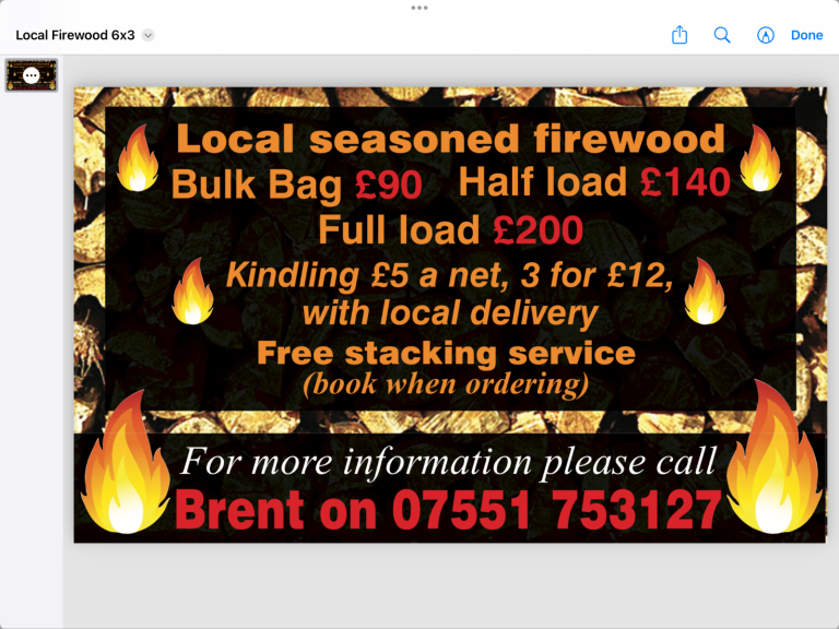Fully seasoned ready to burn firewood free delivery and stacking 