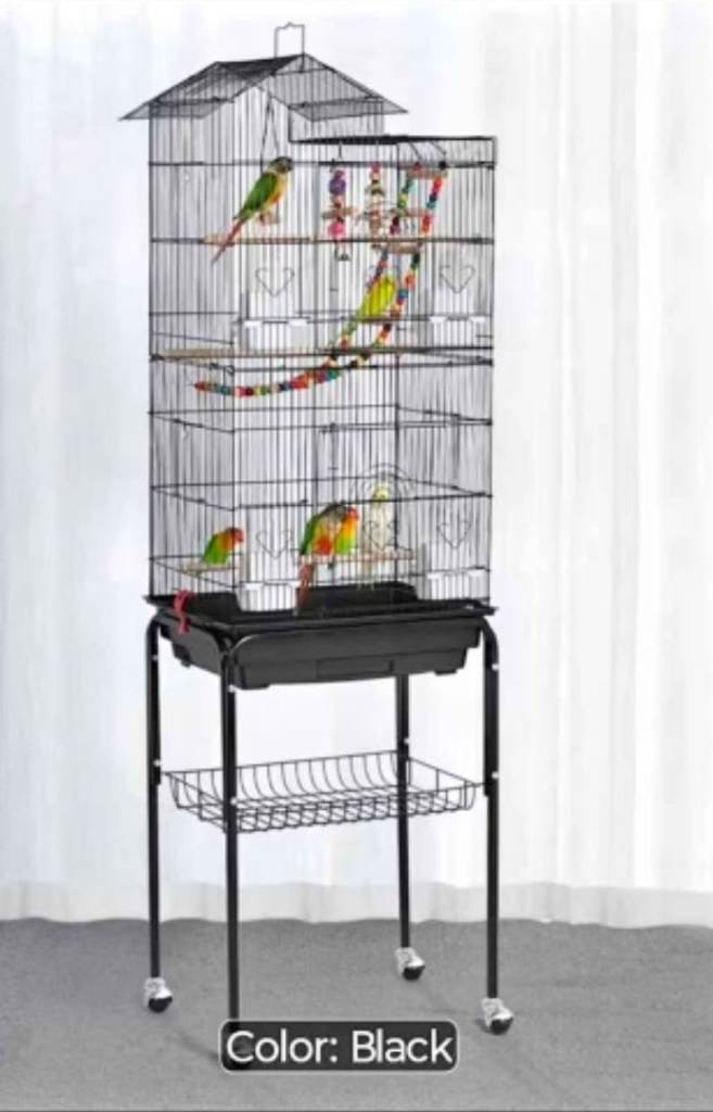 Lovely Bird cage on wheels and comes in two top and bottom