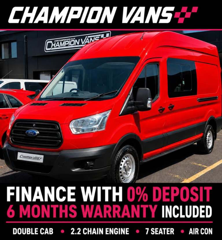 2015 Ford Transit MWB H3 2.2 350 120bhp Double Cab 7 Seats Crew Van A/C EX MOD