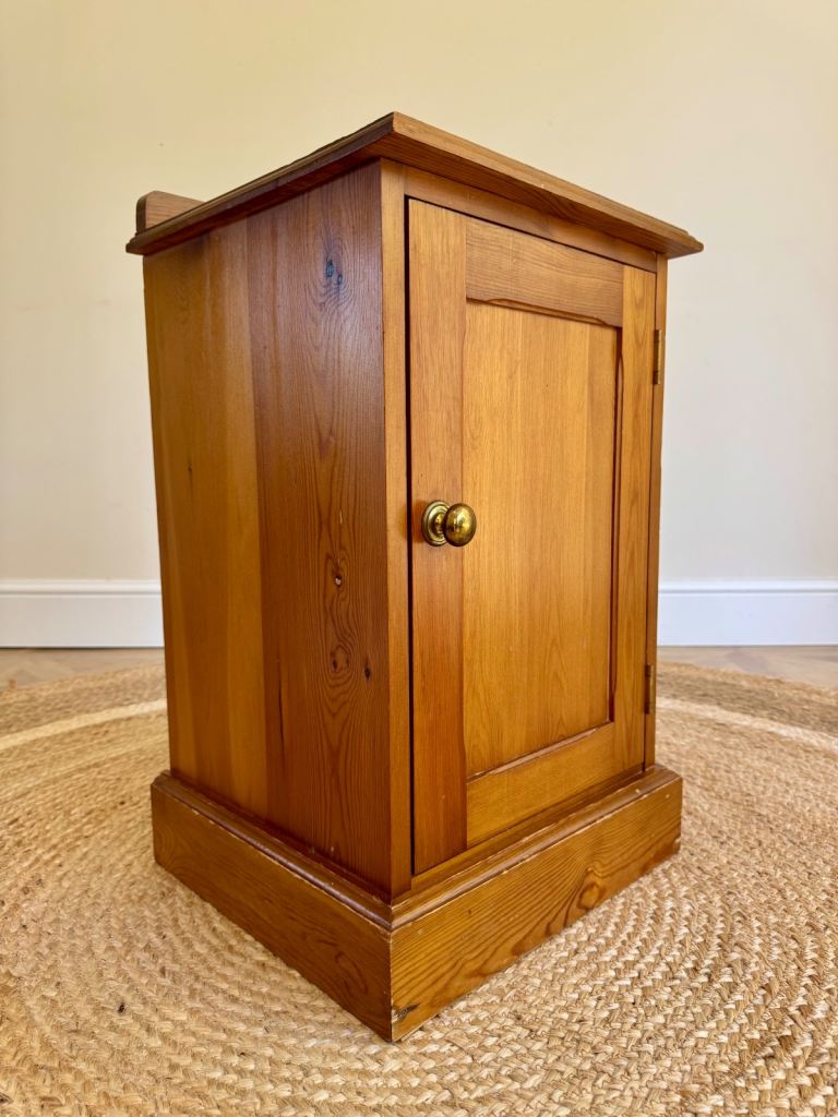 Solid pine vintage bedside cabinet cupboard 