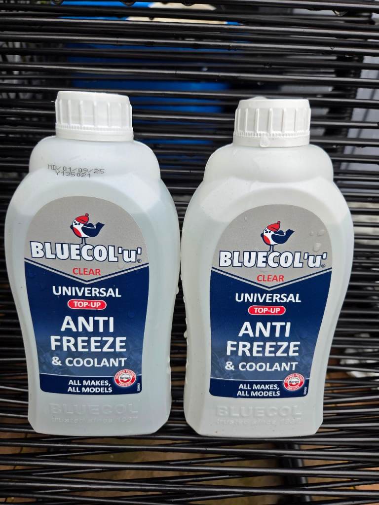 2 x litre bottles of coolant anti-freeze unopened 