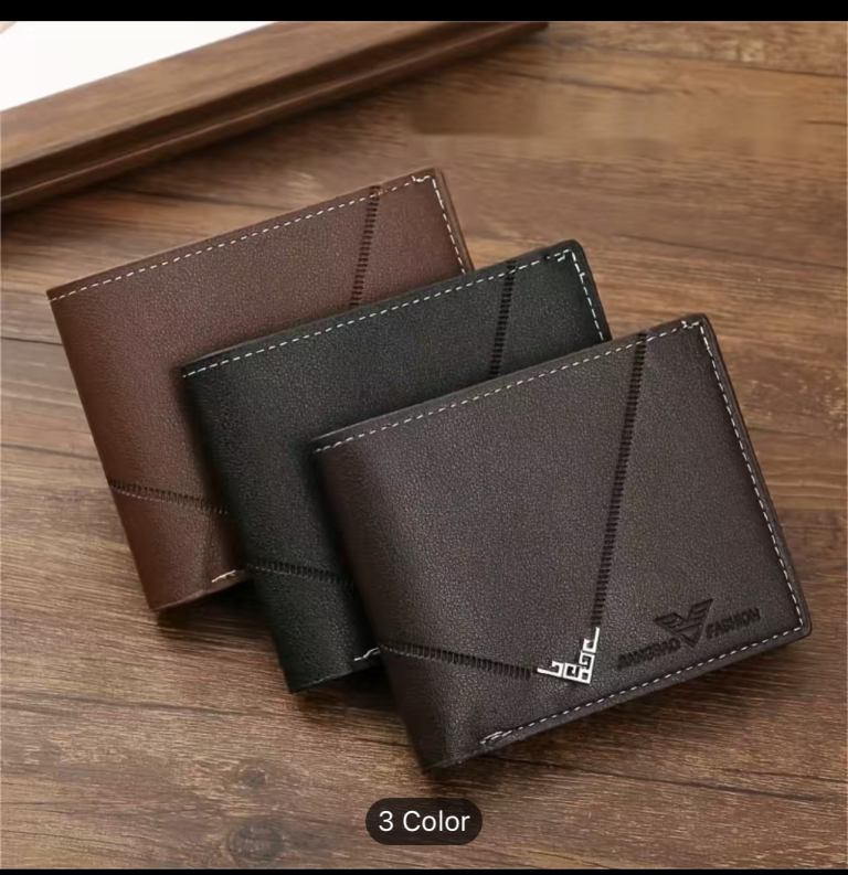 Men's Wallet Short Money, -card LycheeHorizont Splicing Leather 