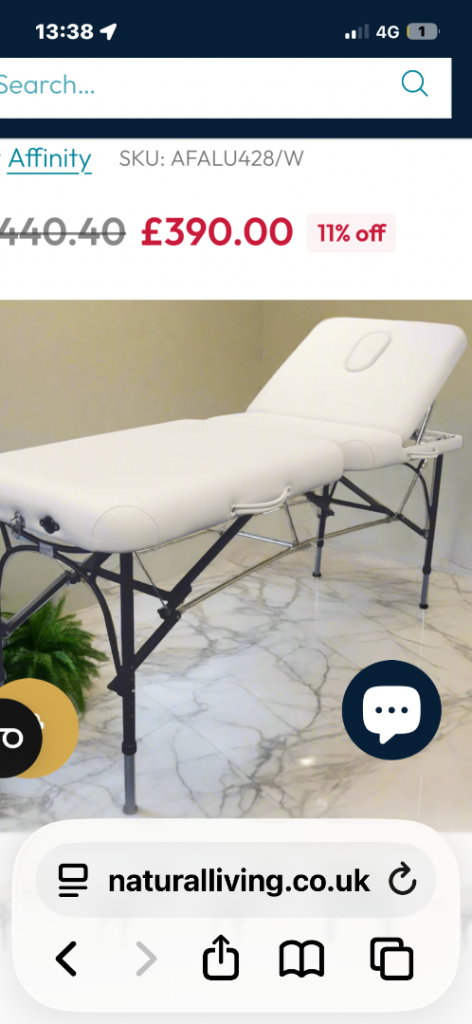 Beauty/massage bed