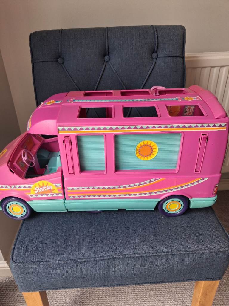Barbie Camper Van – Pink, Good Condition